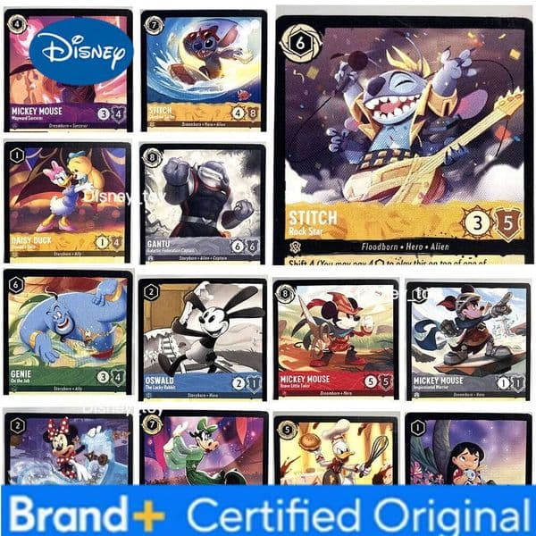 Disney Lorcana Proxy Games Mickey Mouse Stitch Aladdin Genie Top Quality PTCG Game Cards English Version Chapter1/5/6/7 H2601221