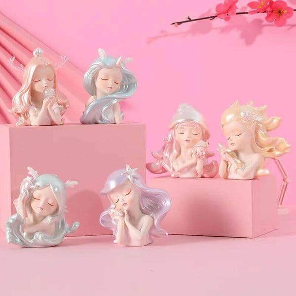 Resin Ocean Princess Ornaments Mermaid Gifts for Girls Living Room Desktop Decor Mediterranean Home Craft Collectible Handicraft 26W01212