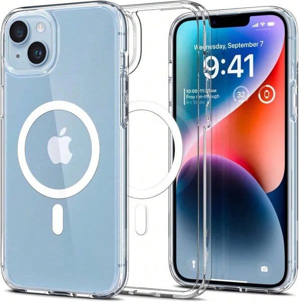 magnetic clear plating case for iphone 16 15 14 13 pro max plus mag safe compatible protective cover