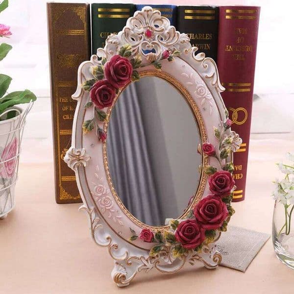 Decorative Mirrors Korea Creative Furnishings Desktop Makeup European Style Lovely Princess Retro Home Decor 26W01212
