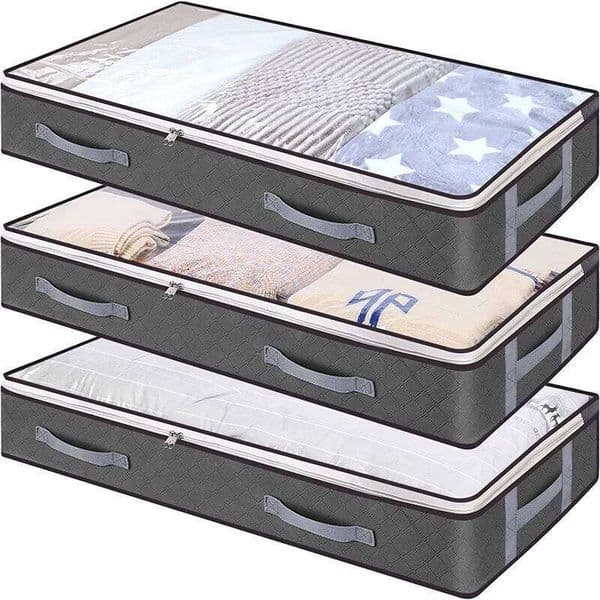 Underbed Organizer Foldable Quilt Bag Wardrobe Storage Box Dustproof Clothes Organizers Large Capacity Bags 26Y0122