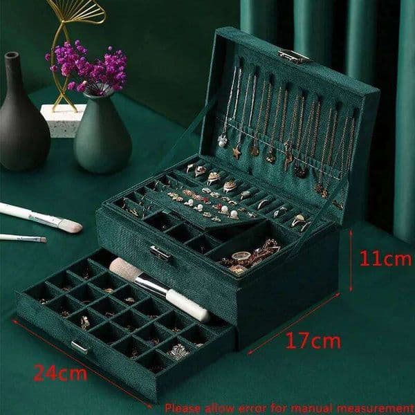 New 3 layer Vintage Jewlery organizer packaging ring jewelry box for Rings Earrings and Necklace with Soft Velvet Lining 26Y0122