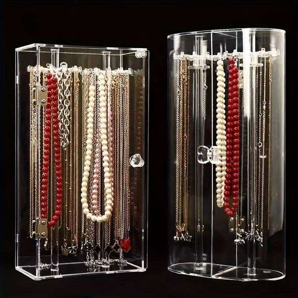 2026 perfume 1Pc Transparent Dustproof Necklace Box Clavicle cologne Sweater Chain Finishing Display Holder 26Y0122 Free Shipping