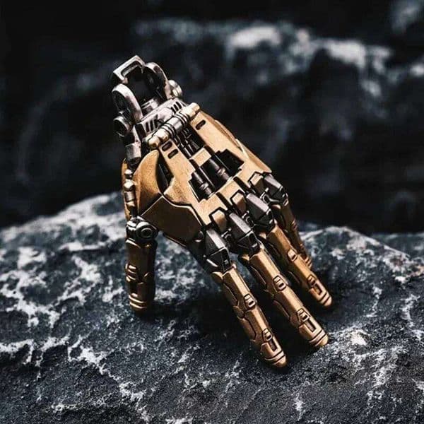 5cm Robot Collectible Mechanical Bionic With Chain Movable Finger Joints Hand Charm Display Gifts Pendant Ornament 26W01212