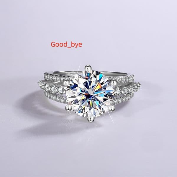 Luxury 5carat Moissanite Diamond Women Ring Fine Jewelry S925 Silver Three Rows Engagement Wedding Moissanite Ring