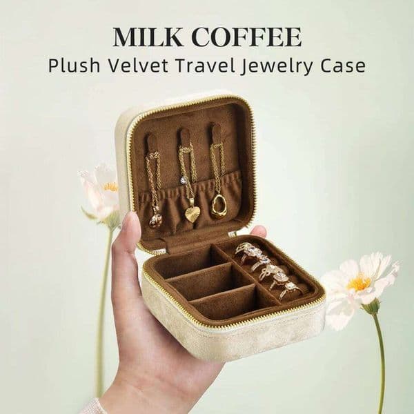 TAIMY Luxury Velvet Jewelry Mini Portable Travel Personalise Custom Logo Jewellery Box Square Ring Earrings Storage Case 26Y0122