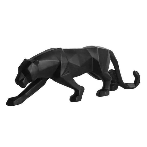 Decor Panther Statue Animal Figurine Abstract Geometric Style Resin Leopard Sculpture Home Office Desktop Decoration Crafts 26W01212