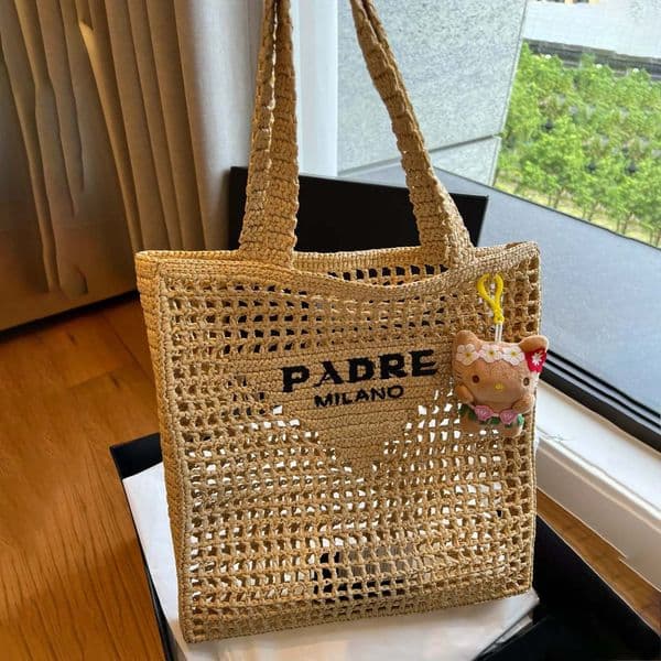 Designer bag Tote Bag Luxury bag Fashion classic versatile large capacity handbag Summer Beach Style Handbag with Open-Cell Woven Interior