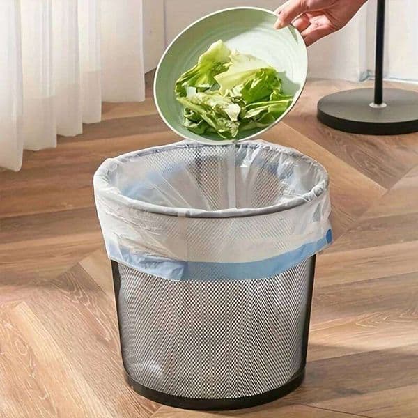 5 Rolls, 75pcs, Small Drawstring Bags 15.14 L, Plastic Garbage Trash Can Liners 15-liter For Bathroom Restroom 26W0123