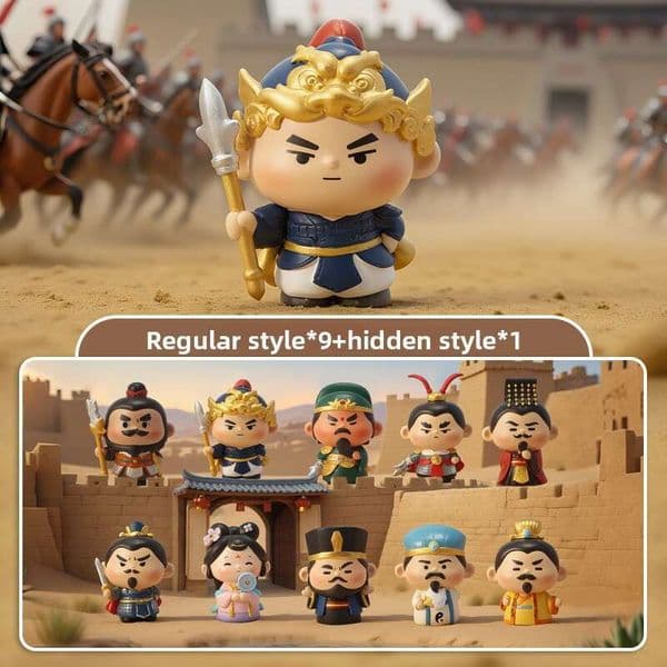 Chinese Trend Q Burning Three Kingdoms Blind Box Trendy Toy Figurine Gift for Boys Birthday Home Desktop Decoration Wholesale