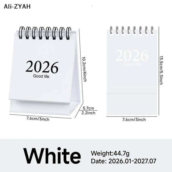 YY1Pc New Simple Small Desk Creative Coil Calendar Planner Desktop Decoration Office Stationery 2026 26Y0123