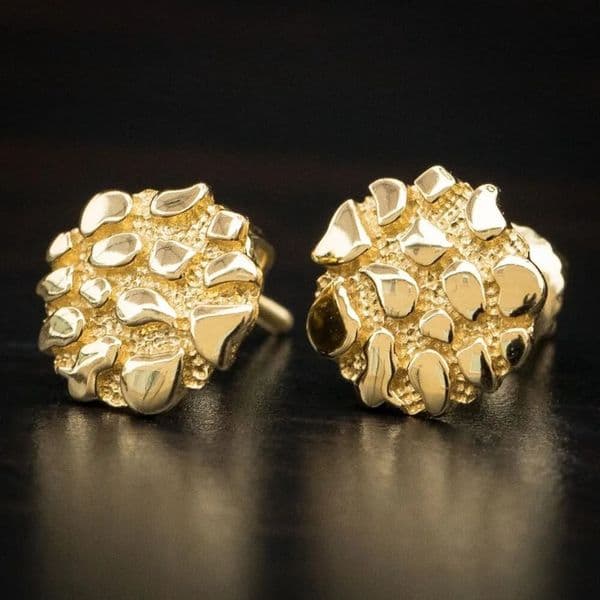 Natural Gold Nugget Stud Earrings for Women Fashion 18K Plated Statement Jewelry Party Gift 260112