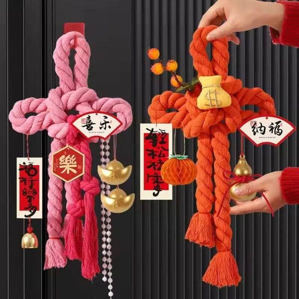 2026 Horse Year Spring Festival Decorations, Chinese Knot Ornaments, Front Door Festive Hangings ddmythur