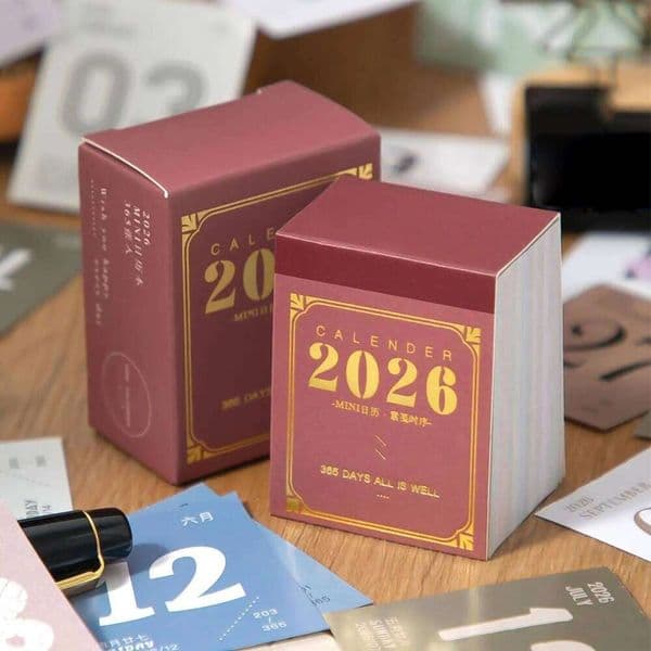 2026 Mini Tear-Off Daily Calendar - 365-Day Thick Paper Desk Planner for Home, School, Classroom, Travel, Xmas New Year Planning 26Y0123