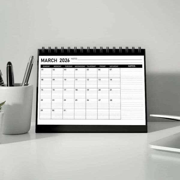 1pc 2026 Calendar, Black and White Minimalist ,12 Months Monthly Schedule,Desk Calendar,Perfect Gift for Birthdays & Christmas 26Y0123