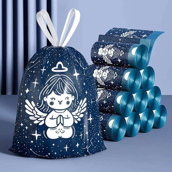 Non tear drawstring garbage bag for household use, handheld, thickened with rope, kitchen bucket, pocket cleaning 26W0123