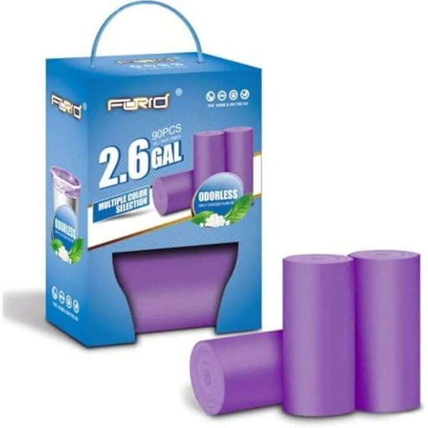 2.6 Gallon Colored Durable Unscented Trash Bags for Bedroom Bathroom Kitchen Office and Home Use LongLasting LeakProof Liners w 26W0123
