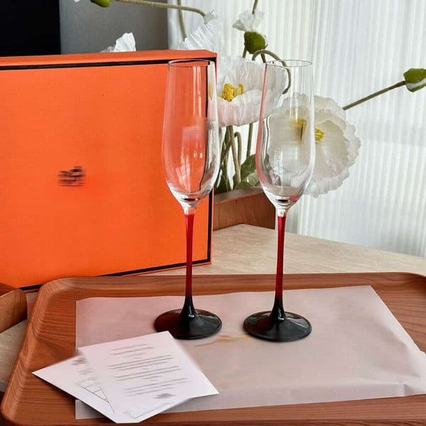 Red Transparent Crystal Goblet Hotel Large Capacity Wine Glass B2