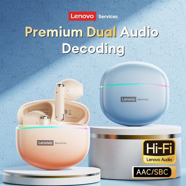 Lenovo LE222 Wireless Bluetooth 6.0 Earphones ENC Call Noise-Canceling Earbuds Long Battery Life Gaming Headphones HD Sound Music Headset
