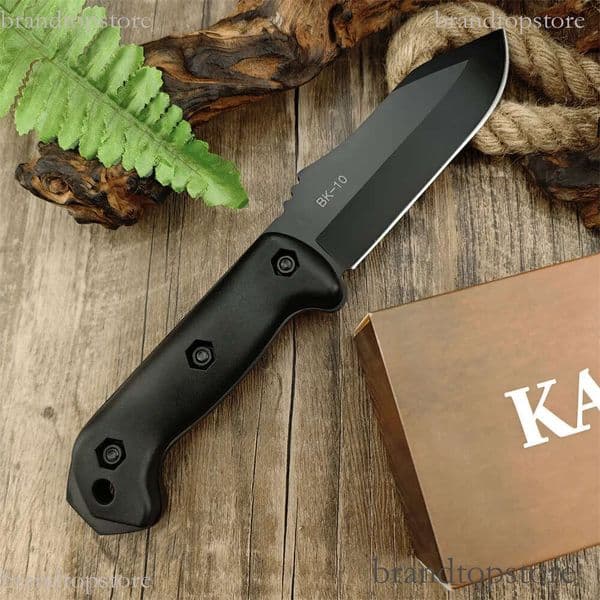 KA-BAR BK-10 BECKER CREWMAN Fixed Survival Knife with Sheath 8Cr13Mov Blade Nylon Fiber Handle Bushcraft knife Outdoors Utility Tactical Tools 3300 15700 15018