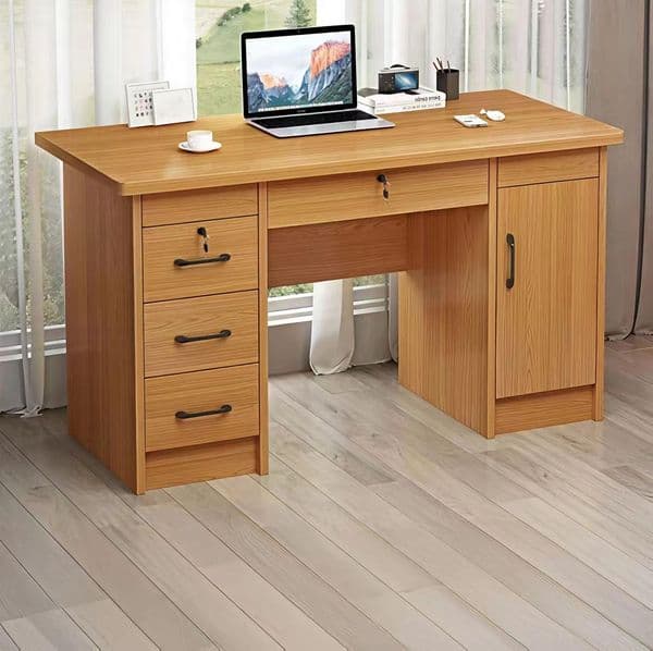 Ecological board all-solid wood desk - student computer desk - home bedroom writing desk with drawers - 1.2-meter small office desk