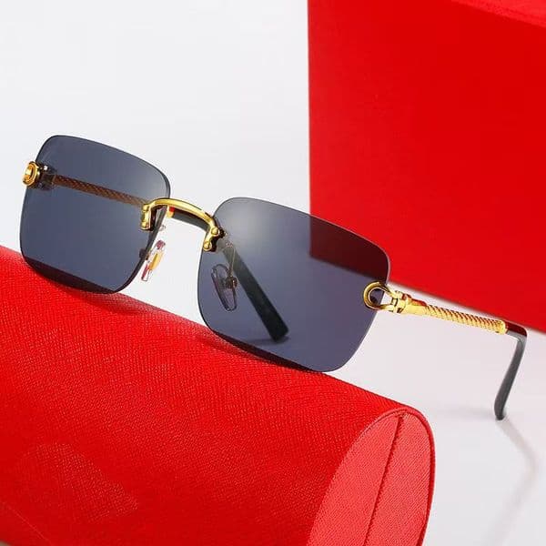luxury Designer Sunglasses For Women Metal Rimless Square Ornamental Classic Outdoor Leisure Beach Exquisite man Sunglassess nice