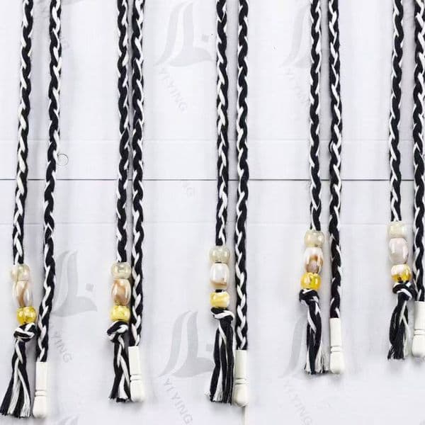 Bohemian Braided Eyeglass Strap Anti-lost Mask Lanyard with Beads Tassel Multi-color