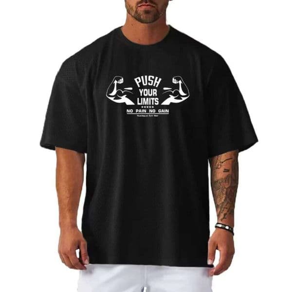 Oversized Loose Mesh Quick-Dry Short-Sleeved Sportswear Gym Bodybuilding Fitness Running Shirts Men's Workout Training T-Shirts C260124