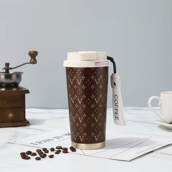 2026 Stainless Steel Mugs perfume Designer Fashion Brand Men Insulated Luxury Classic Letter cologne Women's Coffee Car Portable Drinking Large Capacity Water C