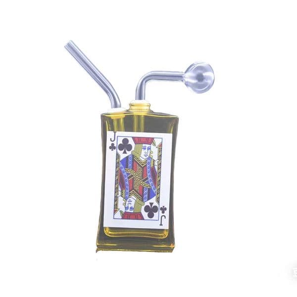 poker New Gradient Bubbler Oil Burner Mini Glass Bongs Percolator Diffuser Water Pipes Hookah Recycle Filter Small Portable