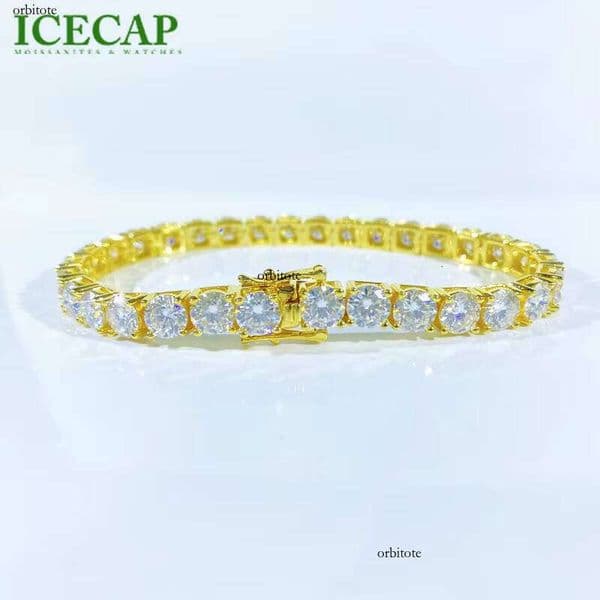 for women VVS Gold Plated bracelet Silicon Stone jewlery Tennis Chain Bracelet Pure Sier Hip Hop Jewelry for Men