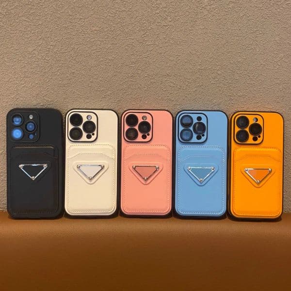 Designer Phone Case for iPhone17 16 15 14 13 12 16pro 16plus 16promax Solid Color Phone Cover With Card holder case Slot Pouch Pocket Phone case with lens protection 530