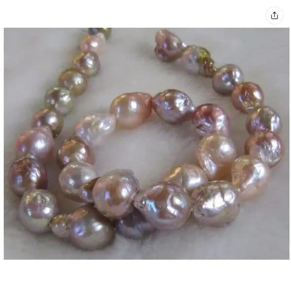 new Genuine 10-12mm Natural South Sea Baroque Lavender Akoya Pearl Necklace 80cm