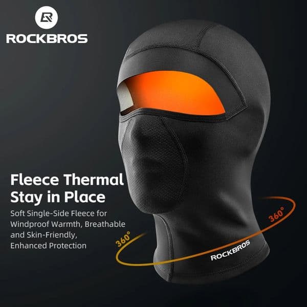 ROCKBROS Keep Warm Bicycle Full Face Mask Winter Windproof Fleece Cycling Head Caps Balaclava Ski Motorcycle Bike Headgear 260120