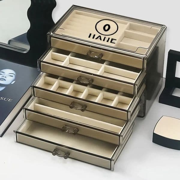 2026 New Hot Luxury Fashion Item Large Capacity Storage Designer Jewelry Organization Box Detachable Desktop Home Furnishing Decorative Free
