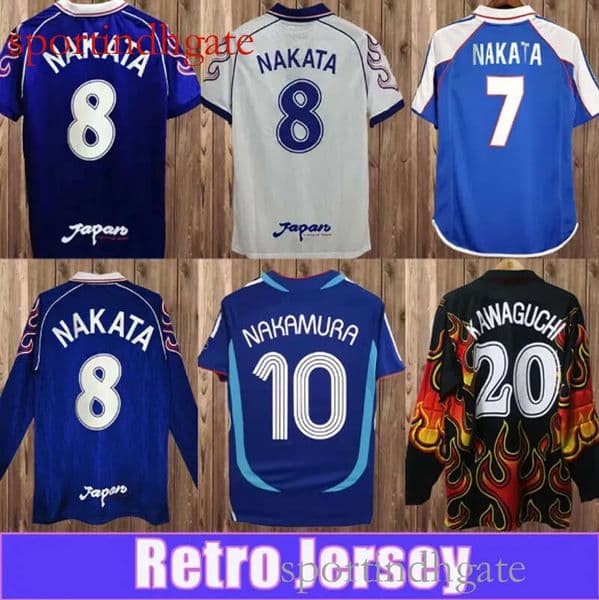 1998 2006 Japan NAKATA Retro Mens Soccer Jerseys National Team NAKAMURA OGURO KAWAGUCHI Home Away Long Sleeves Vintage Football Shirts Uniforms top quality