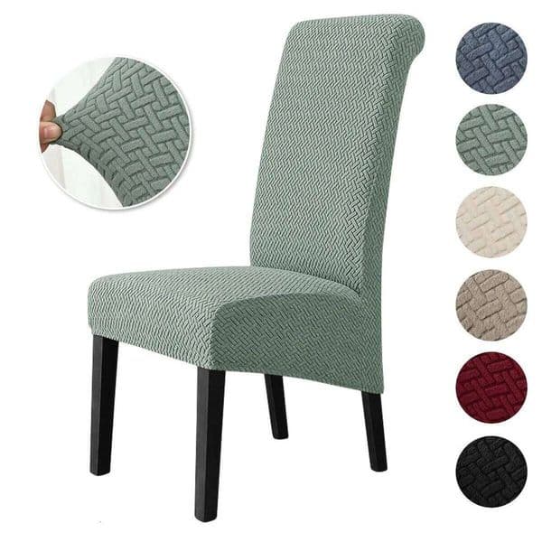 Jacquard Cover Stretch XL Size Long Back Chair Covers Seat Slipcovers Wedding Dining Room Chairs For Kitchen 26Li0126