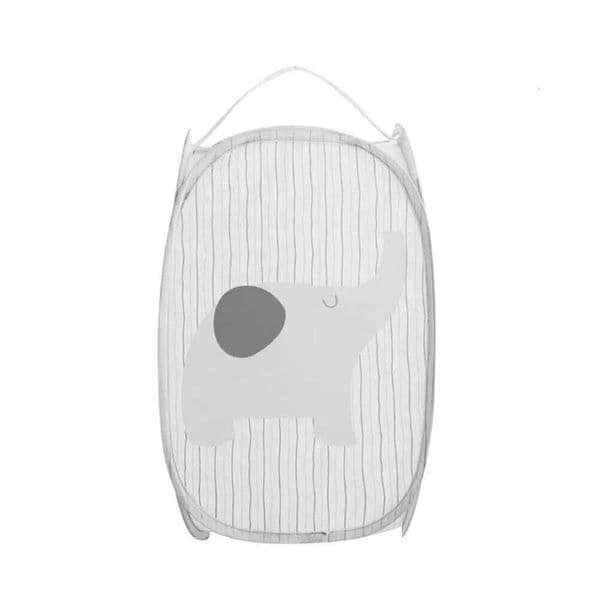 2Pcs Mesh Hamper 50x30cm Foldable Dirty Clothes Basket Organize Laundry Between Washes Easy Carry Handles Grey 26H0126