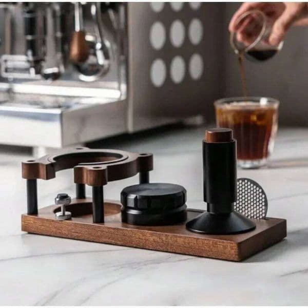 Wooden Tamper Rack 51/53/58mm Portable Manual Espresso Tamping Station for Cafe Office Restaurant Countertop Home Use 26H0126