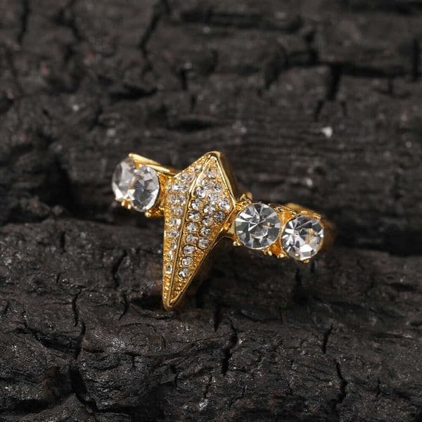 Hip Hop New Style Moissanite diamond ring-Encrusted Black Panther Ring for Men, Niche Exaggerated Adjustable Open Ring, Vintage Jewelry