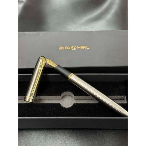 HERO 0.38/0.5/1.0mm Large Capacity Signature Single Pack Antibacterial Stainless Steel Fountain Pen NO INK 26Y0126