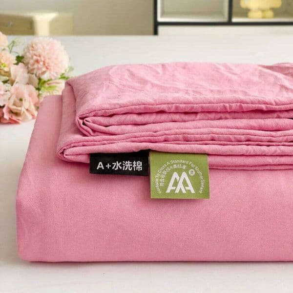 Washed Cotton Sheet for Double Plain Solid Color Top Single/Queen/King Flat Bedsheets Home Bed Linen Sheets 26W0126