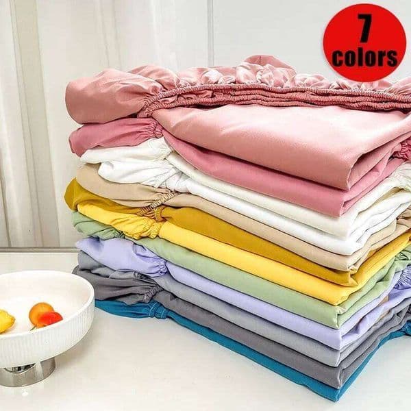Premium Solid Color Brushed Fitted Sheet,Ultra-Soft Sateen Weave for Cozy Nights - Hypoallergenic and Easy Care Bedding 26W0126