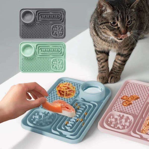Pet Placemat Cat Slow Feeding Mat Lick Mats Silicone Pets Eating Dogs Feeder Supplies Suction Cup Dog Bathing Distraction 26W01126