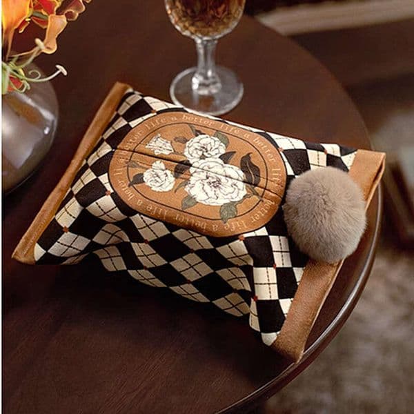 2026 Hand Painted Floral Short Plush Tissue Box Vintage Light European American Style Desktop Storage Decor Free Shipping Shipping