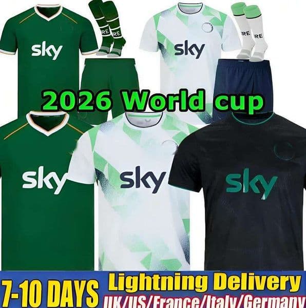 25 26 27 Ireland Home Green Soccer Jerseys Kit DOHERTY DUFFY St.Patrick's Day 2025 White Tops Tee Egan BRADY KEANE Hendrick McClean Football Shirt