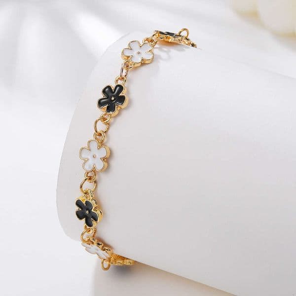 Luxury Single-Sided Oil-Drip Four-Leaf & Clover Bracelet for Women Korean Version Simple Ins Style Good Luck Versatile Girls' Jewelry