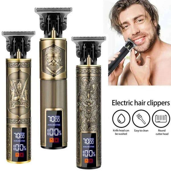 Vintage Clipper Cordless Trimmer portable USB Fast Charging Hair Cutting Machine Electric Shaver Professional Barber