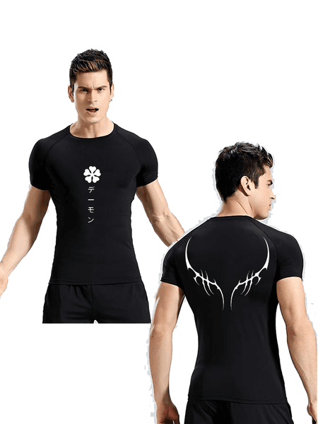 Men's fitness short sleeved tight fitting abdominal exercise shaping breathable quick drying muscle training short sleeved T-shirt