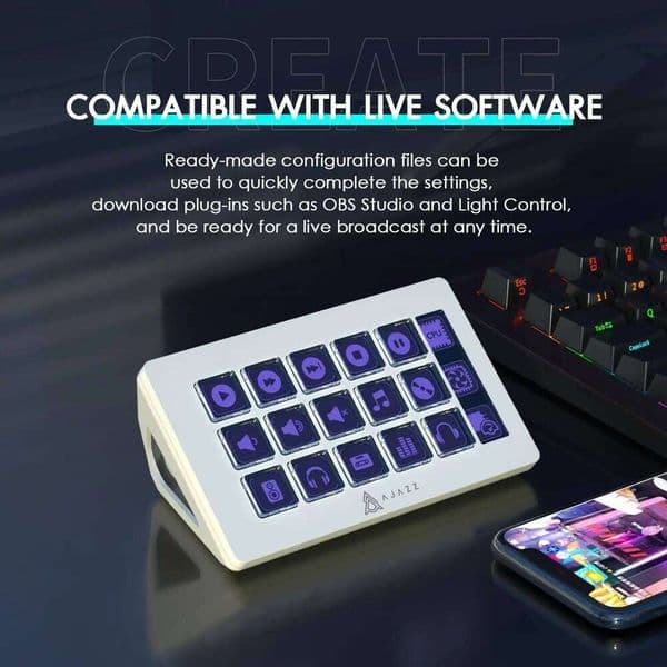 Akp153 STREAM DECK 15 Customisable Buttons Stream Deck With Versatile Side Screen Xingkaisheng